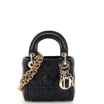 Christian Dior Lady Dior Bag Cannage Quilt Lambskin Micro