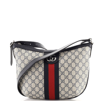 Gucci Ophidia Half Moon Hobo GG Coated Canvas Small