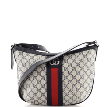 Gucci Ophidia Half Moon Hobo GG Coated Canvas Small
