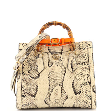 Gucci Diana NM Bamboo Handle Tote Python Small