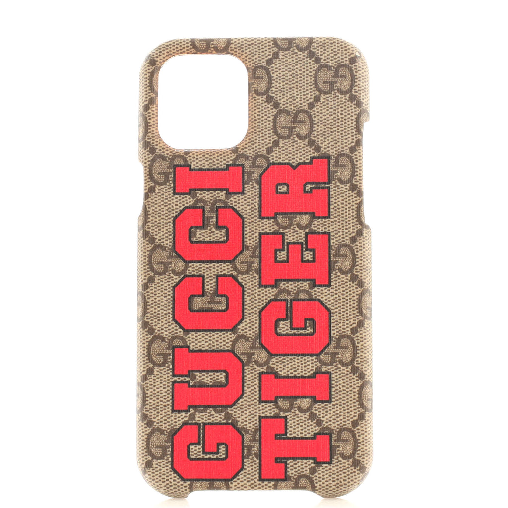 Gucci Phone Case Printed GG Coated Canvas iPhone 12 Pro Max Brown