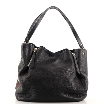 Burberry Maidstone Tote Leather and House Check Canvas Medium