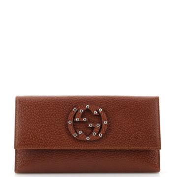 Gucci Soho Continental Wallet (Outlet) Studded Leather