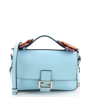 Fendi Flowerland Double Baguette Crossbody Bag Leather Micro