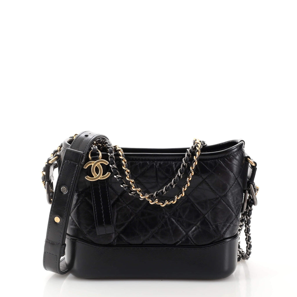 Chanel Gabrielle Hobo Quilted Aged Calfskin Small Black 1891751