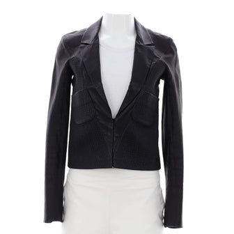 Chanel Women's Matelasse Quilt Jacket Leather and Cotton Blend