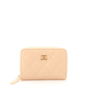 Chanel CC Zip Coin Purse Quilted Caviar Small