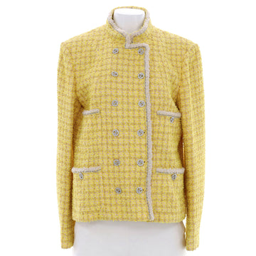 Chanel Women's Double Breasted Chain Detail Blazer Tweed