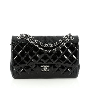Chanel Classic Double Flap Bag Quilted Patent Jumbo 1892101