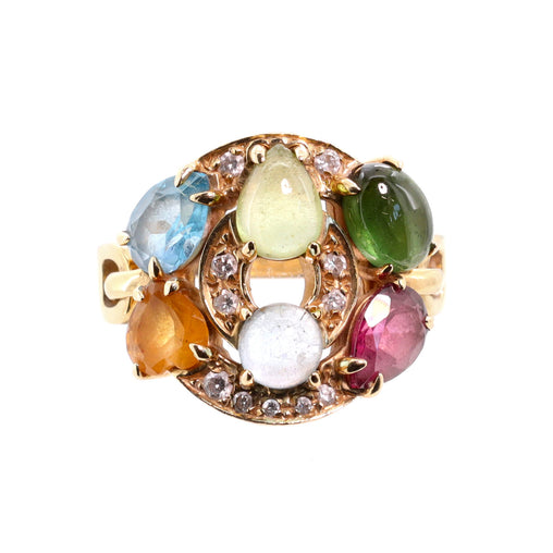 Bvlgari Astrale Cerchi Ring 18k Yellow Gold with Diamonds and