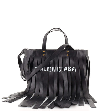 Balenciaga Laundry Cabas Tote Fringe Leather XS