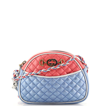 Gucci Trapuntata Camera Shoulder Bag Quilted Laminated Leather Mini