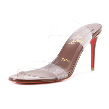 Christian Louboutin Just Nothing Mule Heeled Sandals PVC and Patent 85