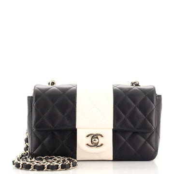 Chanel Bicolor Classic Single Flap Bag Quilted Lambskin Mini