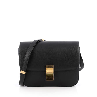 Celine Box Bag Grainy Leather Medium Black 1893002