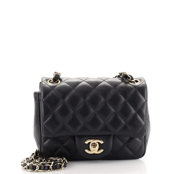 Chanel Square Classic Single Flap Bag Quilted Lambskin Mini