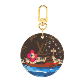 Louis Vuitton Round Illustre Keychain Limited Edition Vivienne Xmas Monogram Canvas