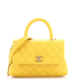 Coco Top Handle Bag Quilted Caviar Mini