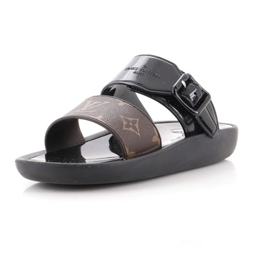 Louis Vuitton Women's Sunbath Flat Mule Sandals Monogram Canvas and Patent