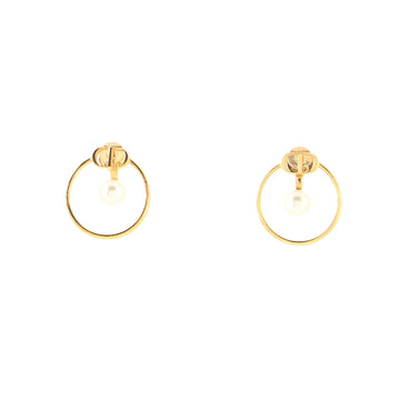 Christian Dior 30 Montaigne Round Drop Earrings Metal with Faux Pearl