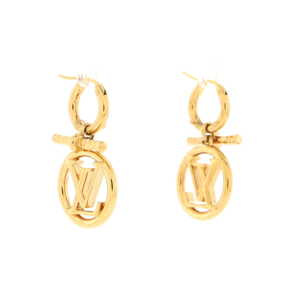 LOUIS VUITTON 2022 Baby Louise Drop Gold Tone Earrings – Fashion