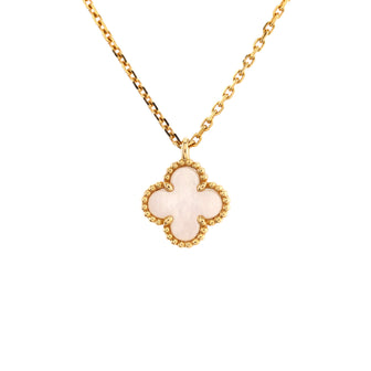 Van Cleef & Arpels Sweet Alhambra Pendant Necklace 18K Yellow Gold and Mother of Pearl