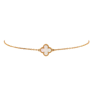 Van Cleef & Arpels Sweet Alhambra Bracelet 18K Yellow Gold and Mother of Pearl