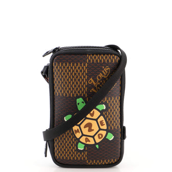 Louis Vuitton Nigo Double Phone Pouch Limited Edition Printed Giant Damier