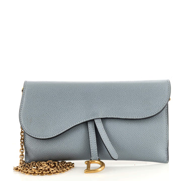 Christian Dior Saddle Chain Wallet Leather