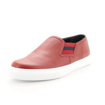 Gucci Men's Web Slip On Low-Top Sneakers Leather