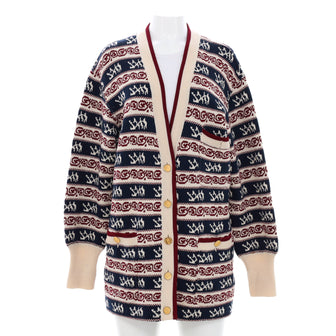 Chanel Women’s Vintage Pocket Button Up Long Cardigan Printed Cotton