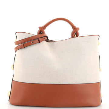 Salvatore Ferragamo Glam Tote Bag Canvas and Leather