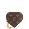 LOUIS VUITTON Monogram Leopard Coeur Heart Coin Purse Blanc Corail