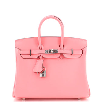Hermes Birkin Handbag Pink Swift with Palladium Hardware 25