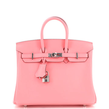 Hermes Birkin Handbag Pink Swift with Palladium Hardware 25