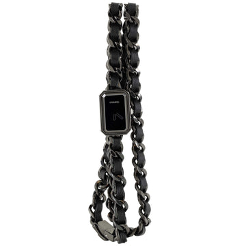 Chanel So Black Premiere Rock Triple Row Quartz Watch Stainless Steel and Leather 16