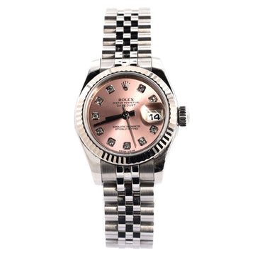 Rolex Oyster Perpetual Datejust Automatic Watch Stainless Steel and White Gold with Diamond Markers 26