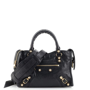 Balenciaga City Giant Studs Bag Leather Mini