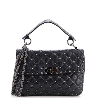 Valentino Garavani Rockstud Spike Flap Bag Quilted Leather Medium