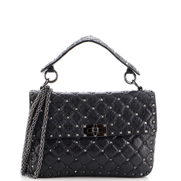 Valentino Garavani Rockstud Spike Flap Bag Quilted Leather Medium