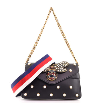 Gucci Broadway Pearly Bee Shoulder Bag Embellished Leather Mini