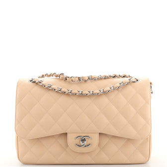 Chanel Classic Double Flap Bag Quilted Caviar Jumbo