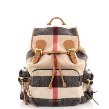 Burberry Rucksack Backpack Check Wool Large