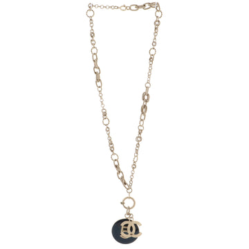 Chanel CC No.5 Round Pendant Necklace Metal and Enamel