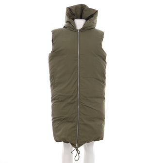 Celine Women's Hooded Long Vest Cotton and Silk with Down Blend