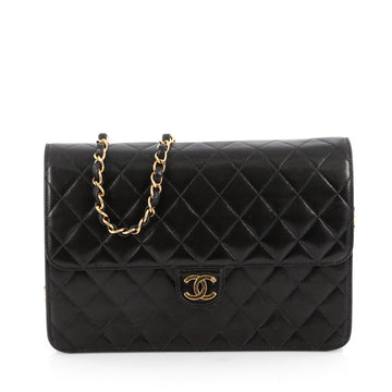 Chanel Vintage Clutch with Chain Quilted Leather Medium 1895714