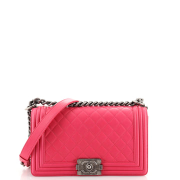 Chanel Boy Flap Bag Quilted Lambskin Old Medium