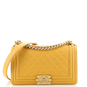 Chanel Boy Flap Bag Quilted Lambskin Old Medium