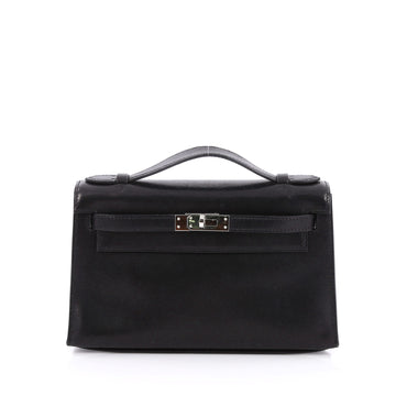Hermes Kelly Pochette Evercalf Black