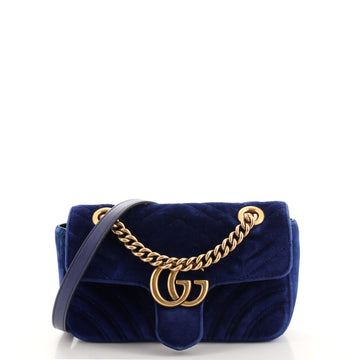 Gucci GG Marmont Flap Bag Matelasse Velvet Mini